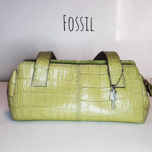 Fossil Handbags - Fossil Bag Leather Green Alligator Print